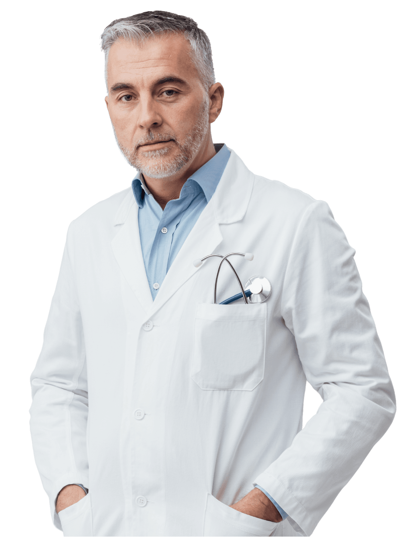 Doctor standing confidently, representing NexCare's commitment to modern healthcare